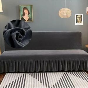 Velvet Futon Cover with Ruffled Skirt